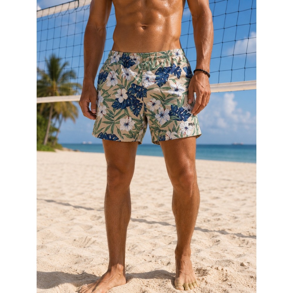 Vintage 90s Polo Sport Ralph Lauren Floral Swim Trunks L